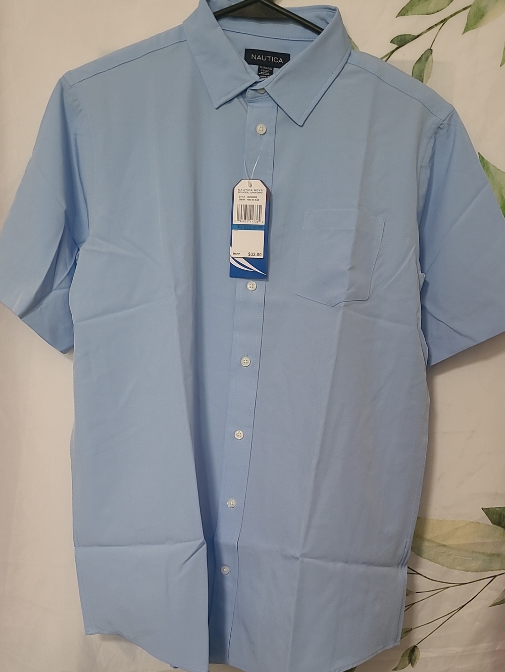 Nautica Light Blue Short-Sleeve Button-Down Shirt